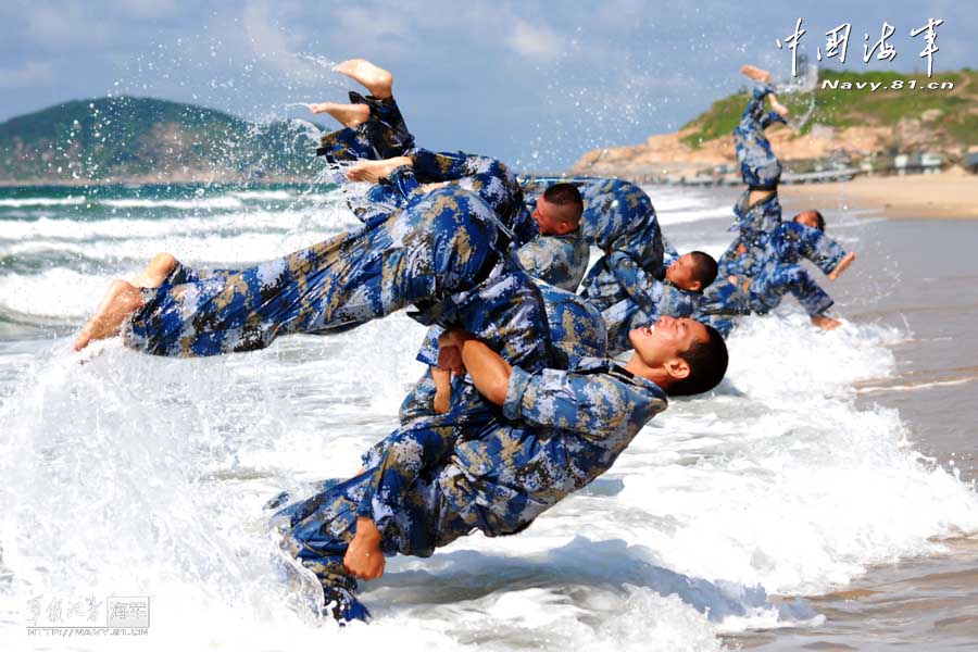 中国海军陆战队训练高清猛图