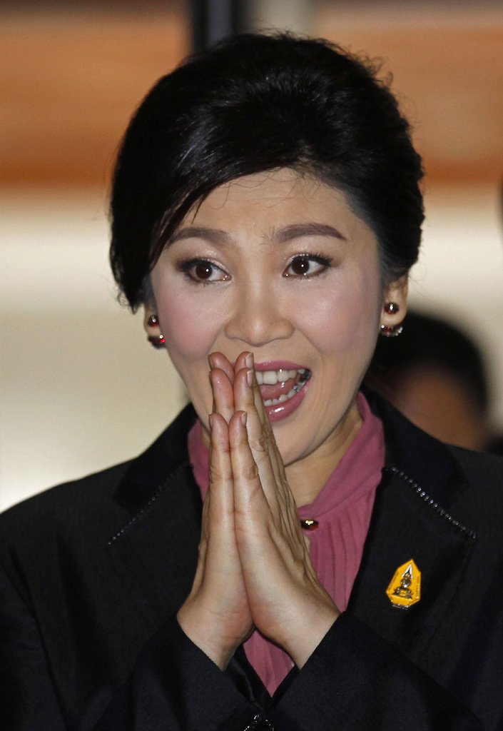 泰国举行弹劾英拉听证会 前总理英拉到达现场