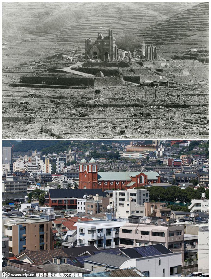图片故事广岛原子弹爆炸70周年今昔对比