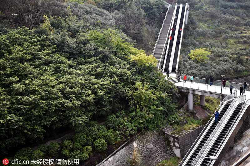 5 重庆"最牛露天大扶梯"实为"阴阳电梯 晴天开阴天闭