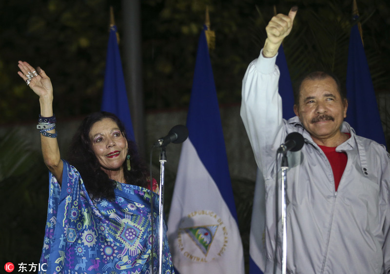 尼加拉瓜选出夫妻档正副总统被批建立政治王朝