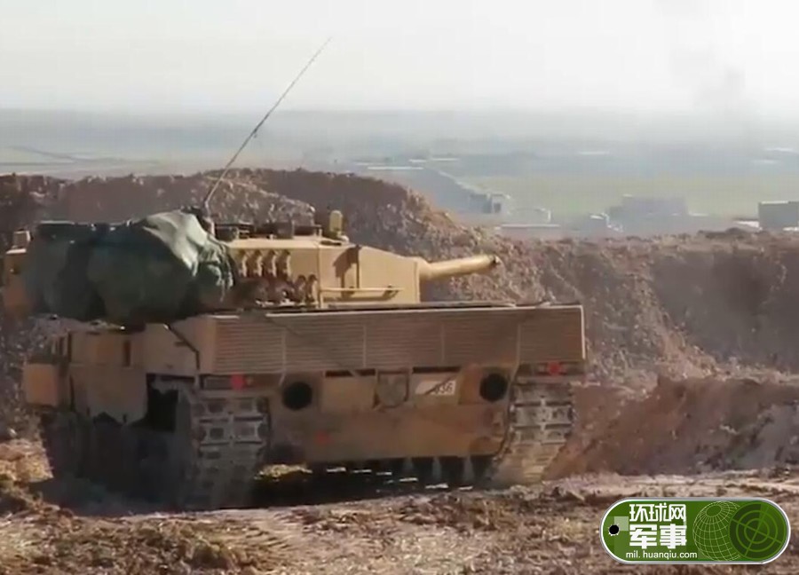 土耳其向叙利亚派遣装甲部队,首次出动豹2a4坦克参加实战,攻击了一辆