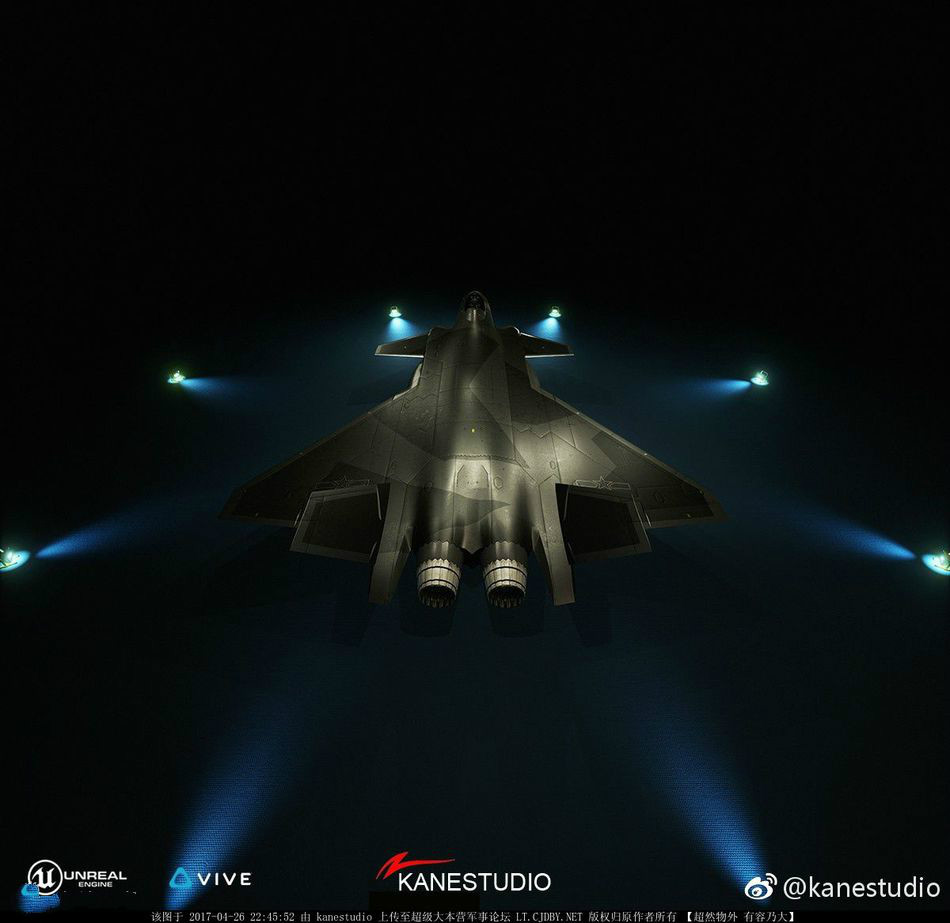 网友用虚幻4引擎制作渲染的一组中国歼20战斗机的cg图,颜值简直要