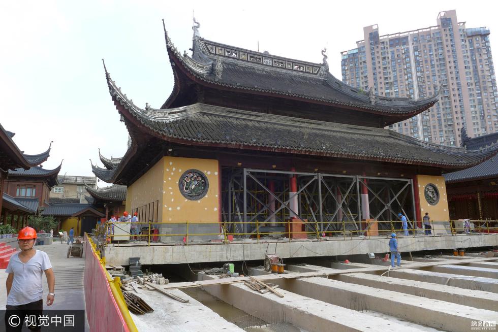 13 上海玉佛禅寺大雄宝殿平移顶升即位