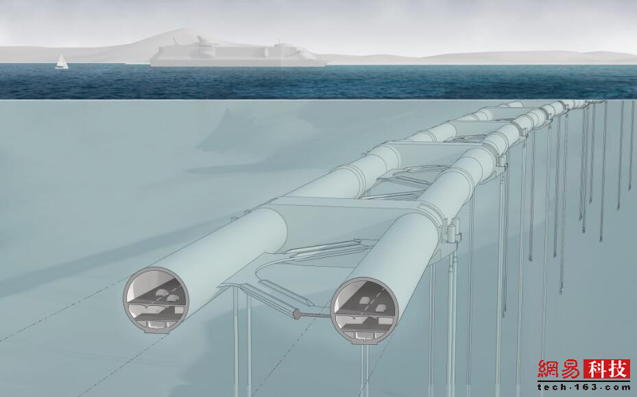 挪威拟建水下浮动隧道 藏身水下40米深处