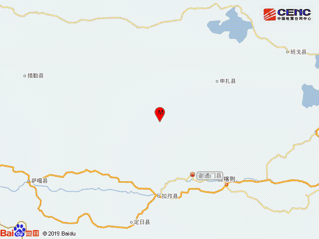 西藏日喀则市谢通门县发生3.7级地震