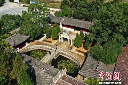 航拍江西铅山鹅湖书院:风貌依旧 格局完整