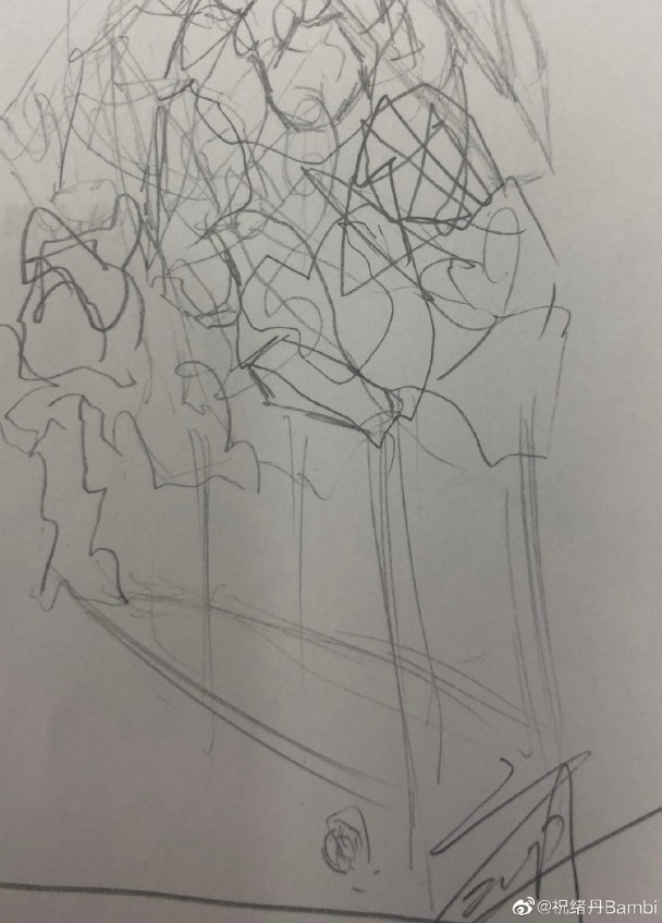 灵魂画手?祝绪丹晒铅笔画 奶牛可爱"灵感"难懂
