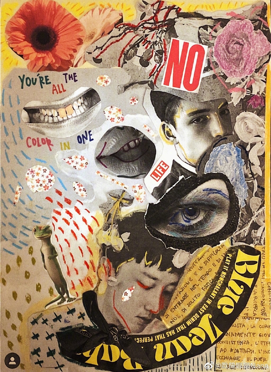 欧阳娜娜分享三月碎片 穿V领碎花上衣秀锁骨