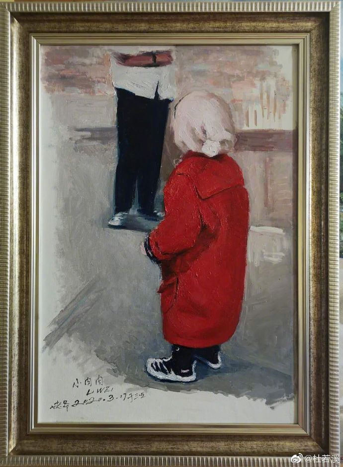 杜若溪分享父亲为外孙女绘制的画作 直呼真是隔代亲