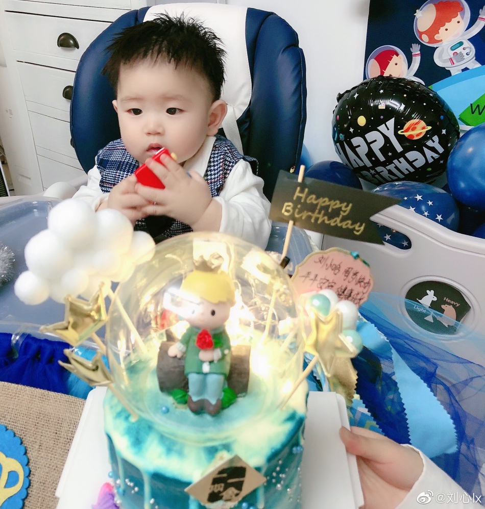 刘心晒全家福为1岁儿子庆生 一家三口同框超幸福