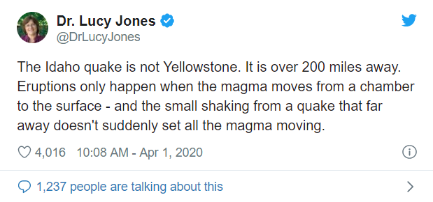 美爱达荷州6.5级地震，民众担心黄石公园火山喷发：2020太难了