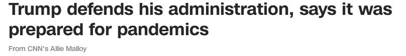特朗普：“我一直知道，流行病是可能发生的最糟糕的事之一”
