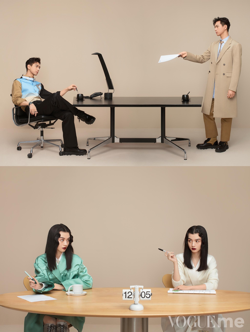 李现携手春夏登杂志封面 两人动作默契统一表现力十足