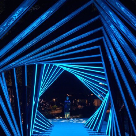 周迅晒蓝白圈圈写真露背影超神秘 粉丝直呼看看正脸