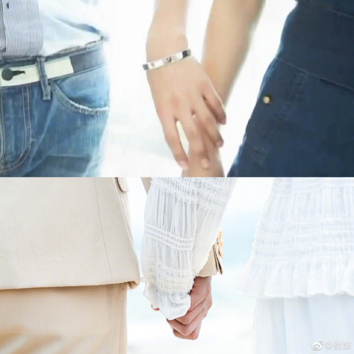 谢娜晒出演张杰两支MV对比照 二人拉手摸脸拥抱温暖感人