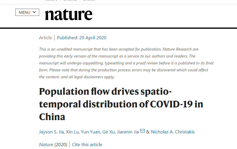 《自然》杂志：中国隔离措施为他国树榜样