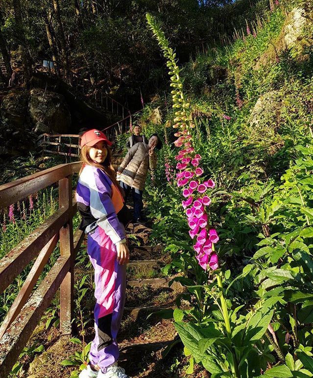 蔡依琳与亲友出游心情靓 张开双臂拥抱自然活力满满