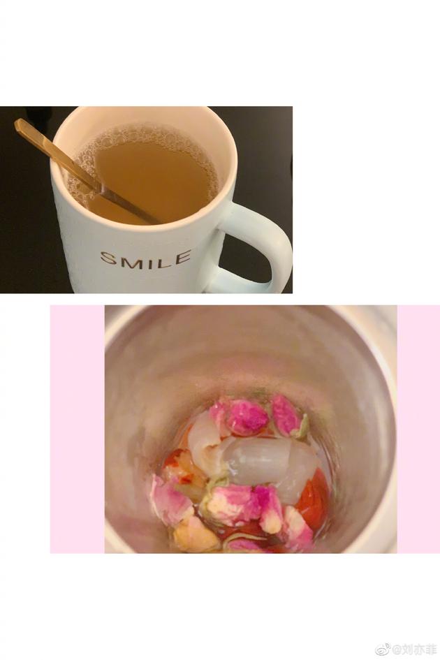 库存美照！刘亦菲清早晒自拍 泡花茶生活精致悠然