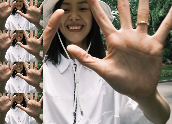 刘雯穿白色运动装 秀长腿气质清爽