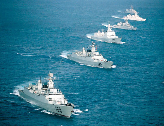 中国海军编队威武霸气