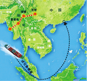 的海上航线相比,中缅石油管道让来自中东和非洲的石油到中国的航程