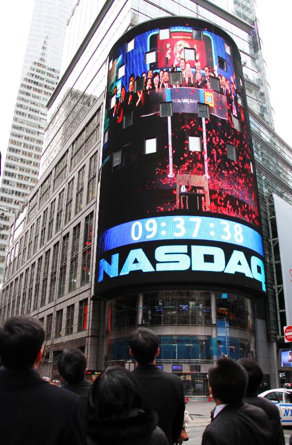 纳斯达克敲钟开市迎春节