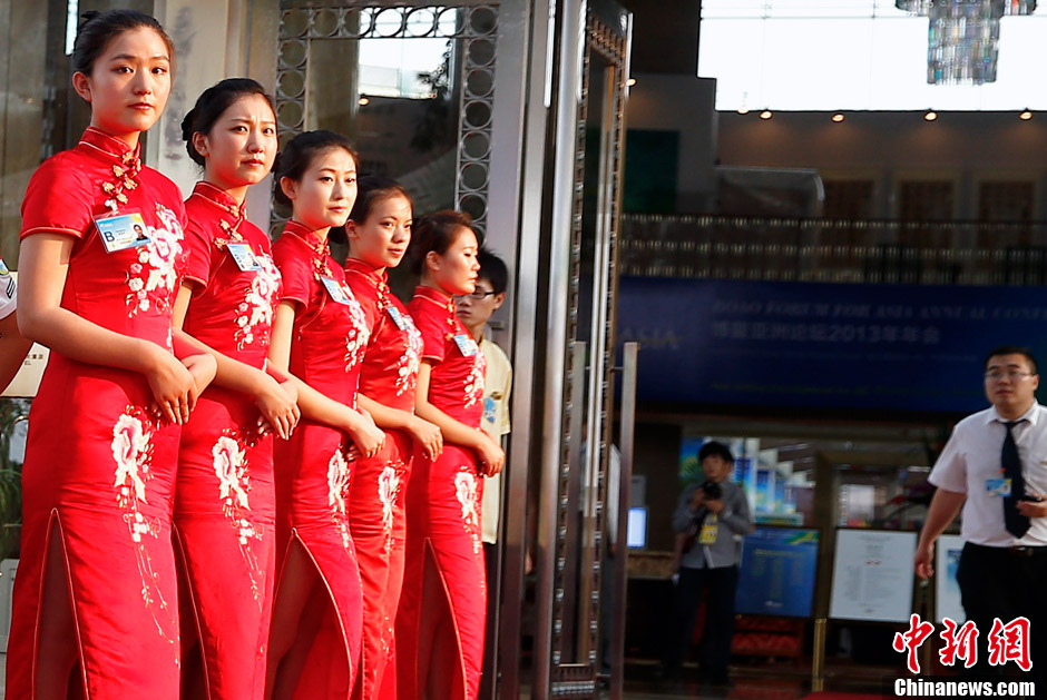 实拍博鳌论坛礼仪小姐