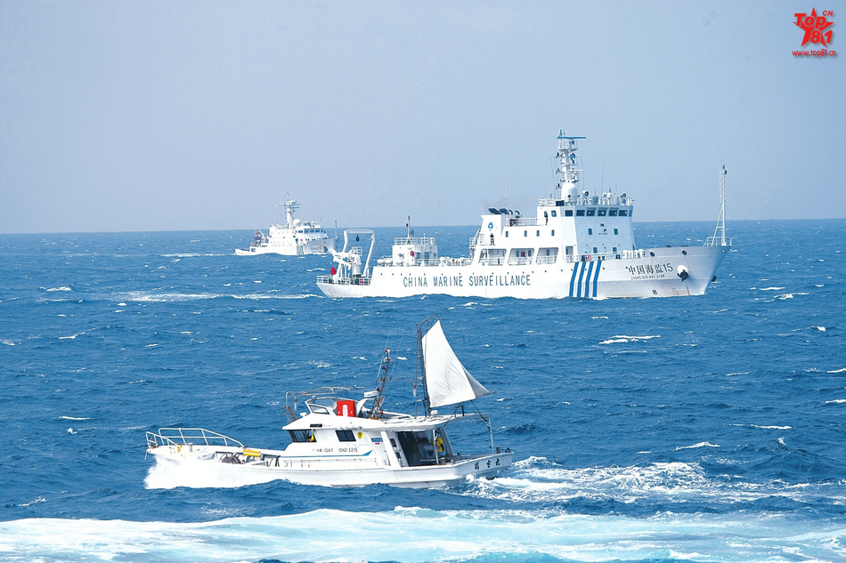 曝中日对峙钓鱼岛海域清晰大图