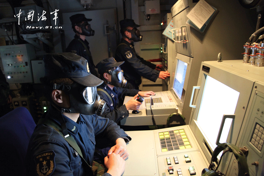 022导弹艇防核化演练导弹攻击