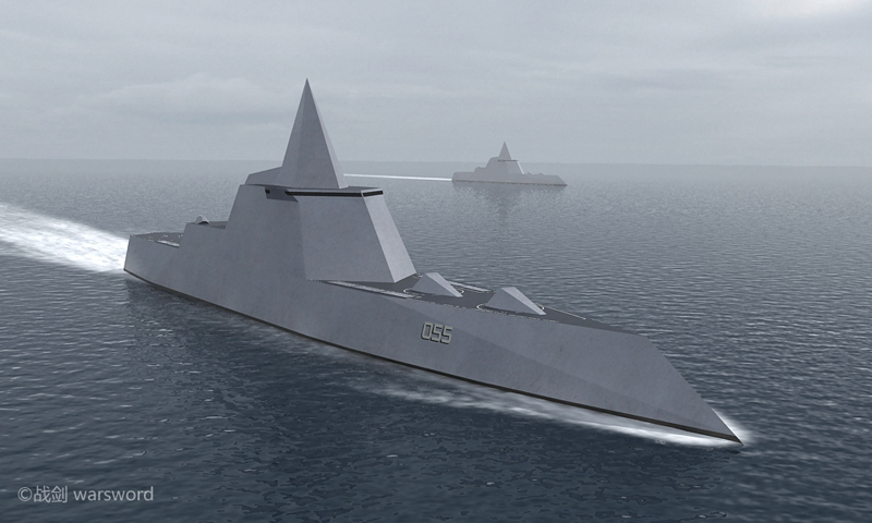 解放军未来055驱逐舰长这样