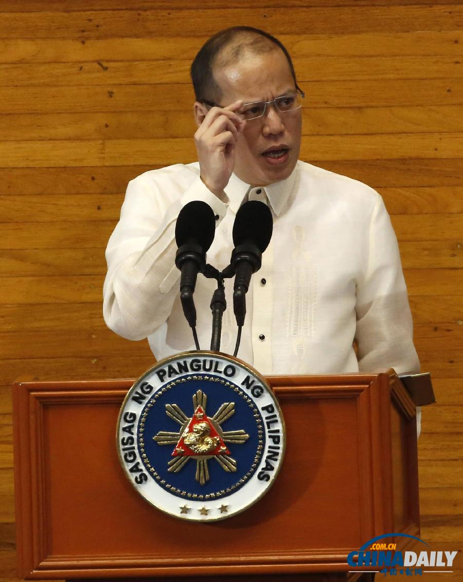 7月22日,菲律宾总统阿基诺在国会众议院发表任内第四份国情咨文.