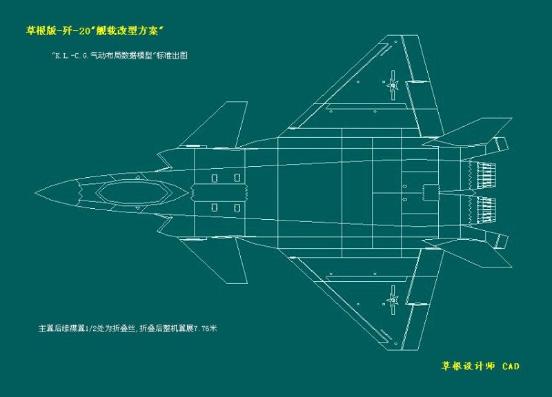 前掠翼版歼-20与原型直观比较