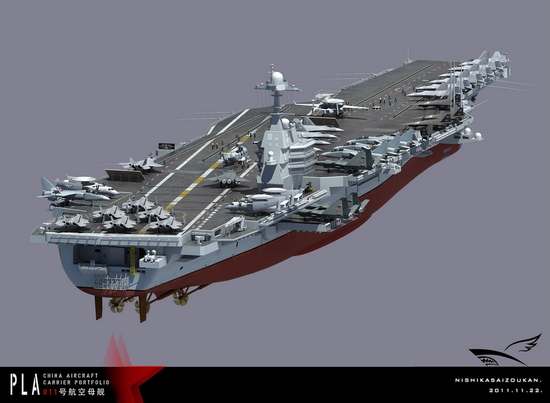 港媒曝中国001a型国产航母中型滑越常规动力
