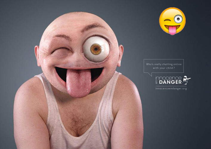 法公司夸张表情符号吁儿童远离网络坏叔叔