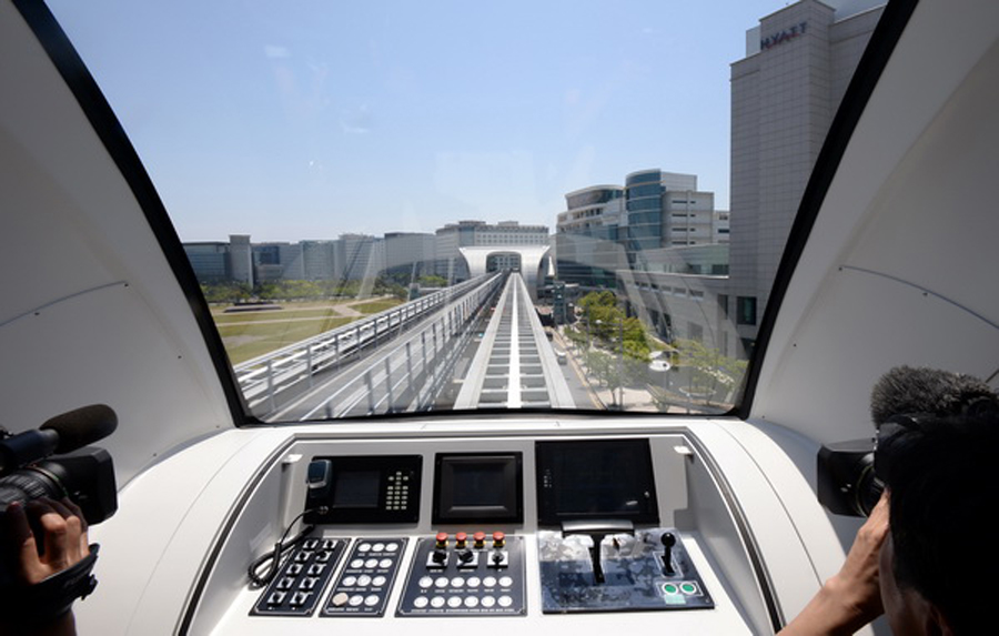 韩国城市磁悬浮列车试运营时速110公里
