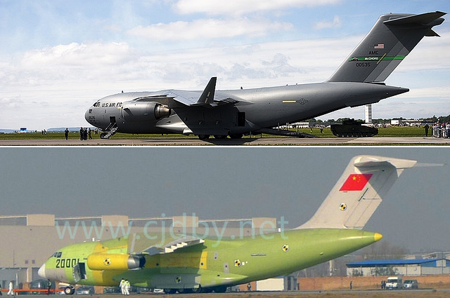 运-20与美国c-17运输机各角度对比图. 30/36 隐藏描述