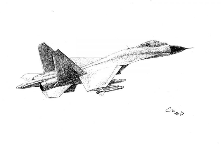 大学毕业生手绘逼真阅兵式战机