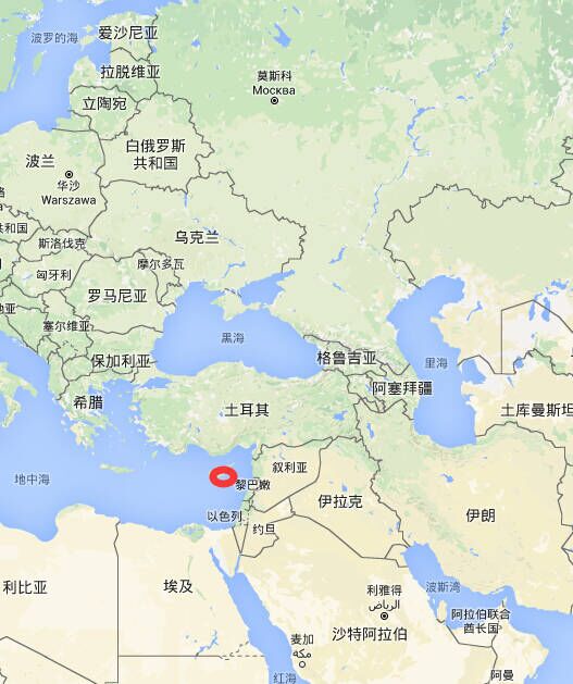 塞浦路斯位置示意图