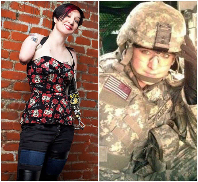 截肢军人拍写真展示自信风貌