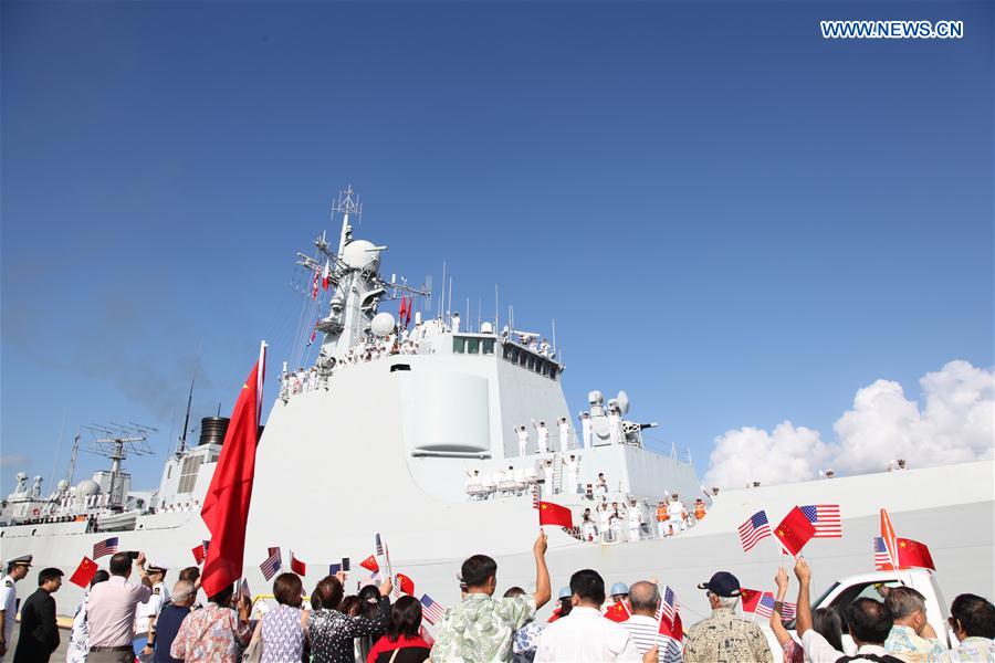 中国海军舰艇编队抵达珍珠港访问