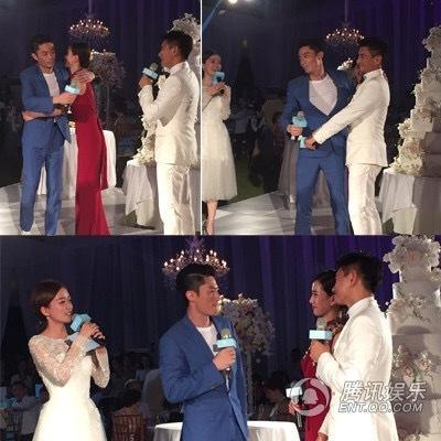 吳奇隆劉詩詩結婚晚宴 兩人喝交杯酒