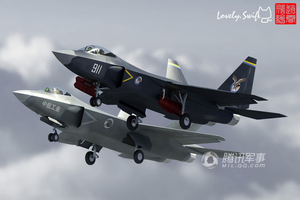 歼31与歼31b四代机同角度对比