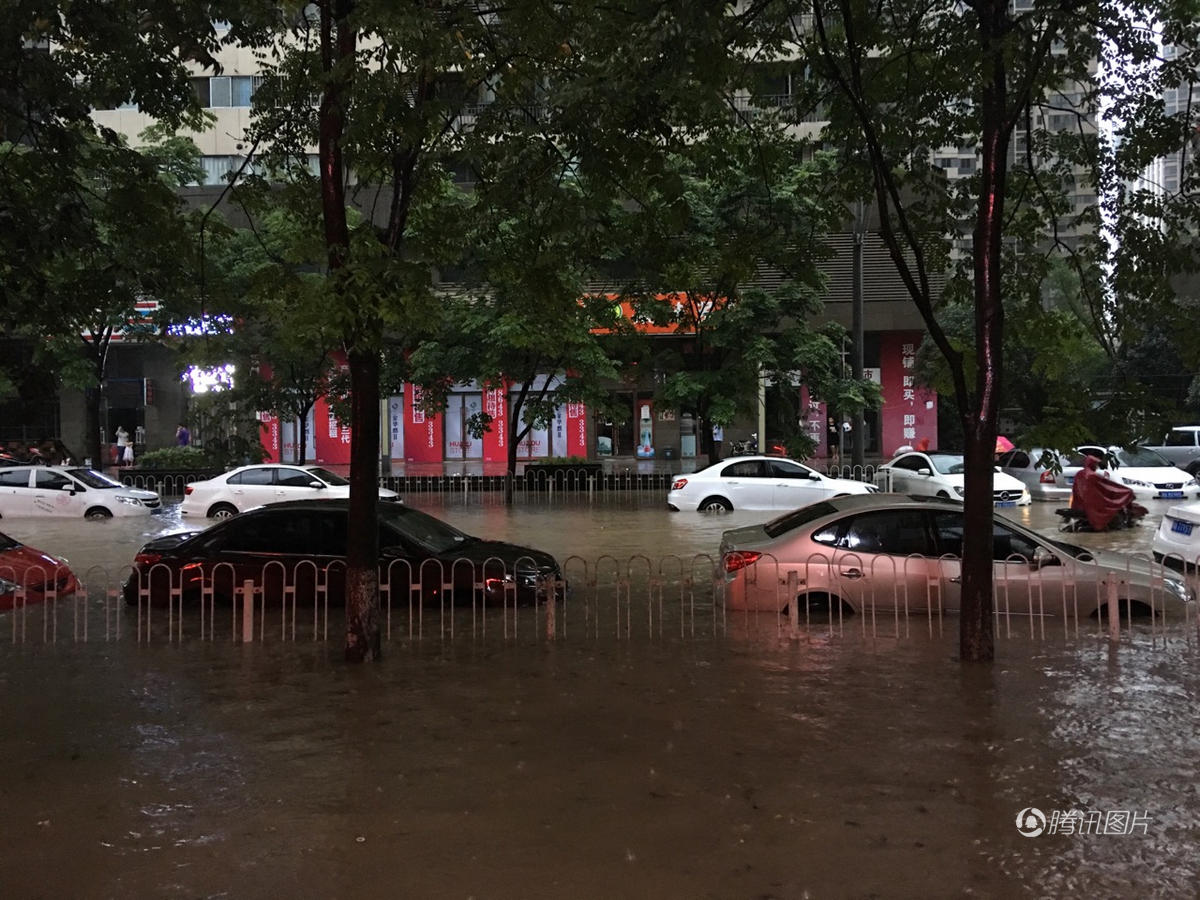 20 武汉再遭100毫米以上强暴雨 雨滴密如珠帘