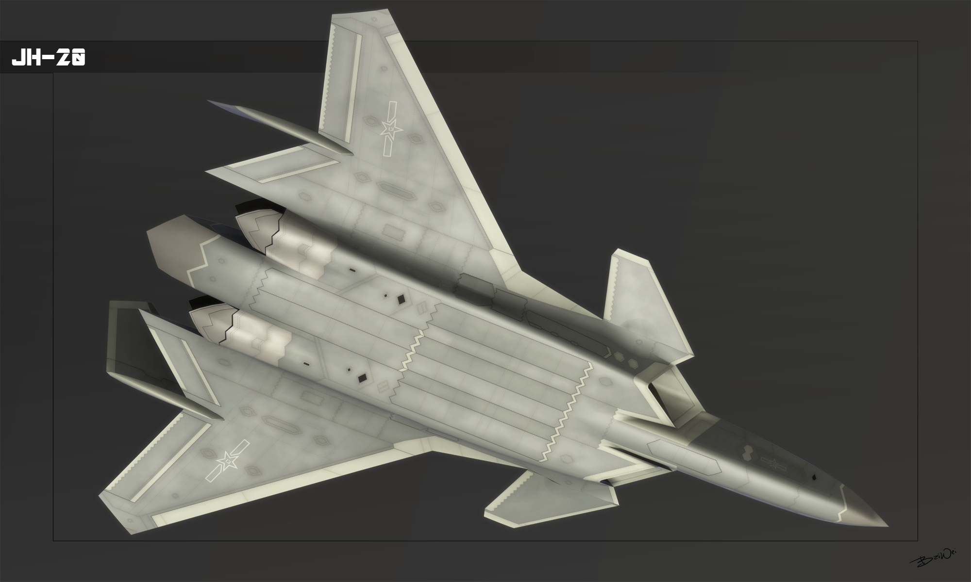 网友绘制歼轰20想象图超帅气