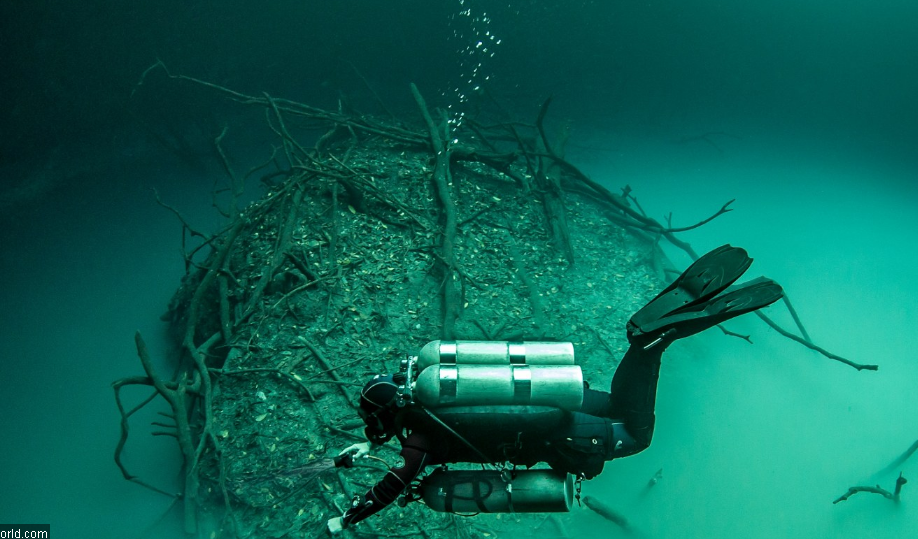 7 英国摄影师潜水时捕捉到神奇"水下湖"