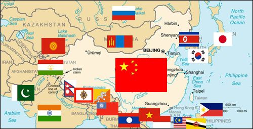 中国与各国的边界图片图片