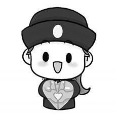 上的这组"缪小喵"女警形象表情包(右图)共16个,小女警身穿蓝色警服