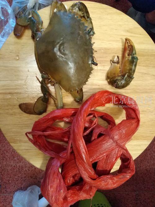 北京海鲜市场:76元大螃蟹绳子占38元摊开超10米（图）
