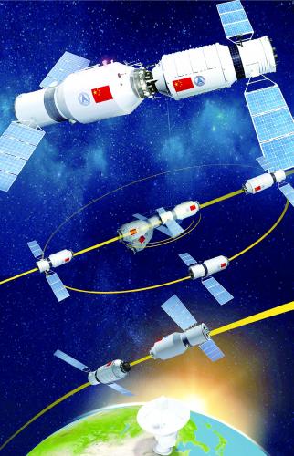 6月19日14时55分,天舟一号货运飞船在成功完成与天宫二号空间实验室的